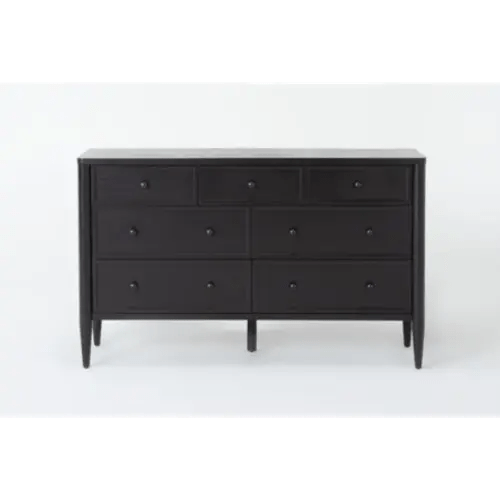 Austen Black Wood 7-Drawer Dresser