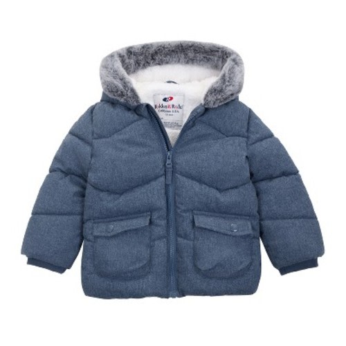 Rokka&Rolla Infant Boys' Puffer Coat Baby Hooded Winter Jacket-Warm Navy, size 6-9 Months