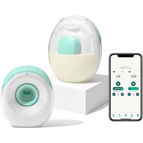 Willow Go - Hands Free Breast Pump - Wearable Breastfeeding Pump - Portable, Electric, Cordless, 9 Levels of Hospital Grade Suction Strength, App Compatible & Fits Fully in Bra, 21mm & 24mm Flange