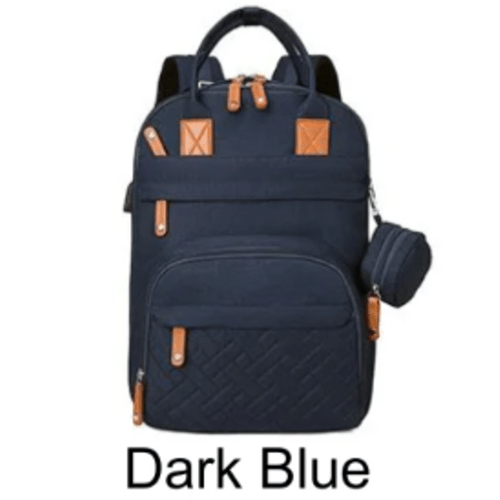 Waterproof Diaper Bag with Changing Pad - Dark Blue