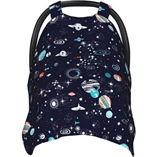 Baby Car Seat Cover for Baby, Nursing Cover for Mom, Cute Baby Stuff for Boys Girls (Space)