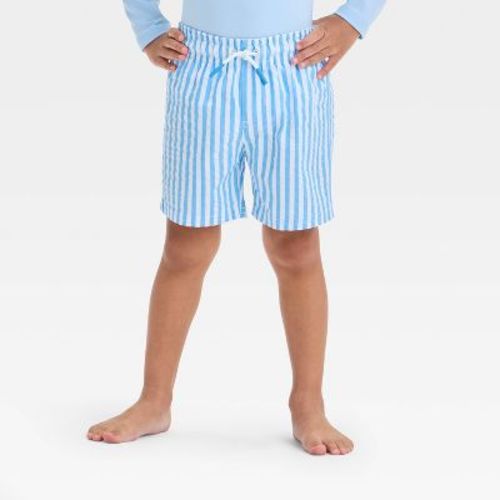 Baby Boys' Striped Seersucker Swim Shorts - Cat & Jack™ Blue 12m