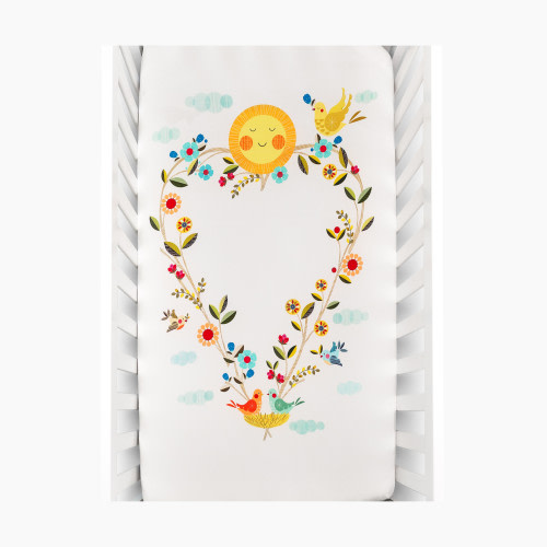 Rookie Humans Cotton Sateen Crib Sheet - Love Blooms