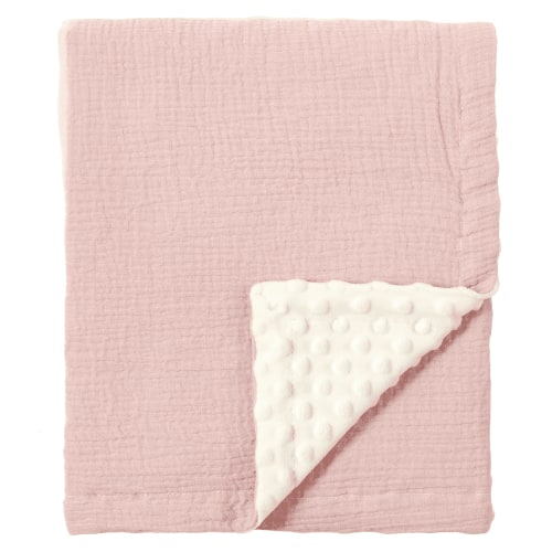 CREVENT Warm Plush Pink Muslin Cotton Baby Receiving Blanket