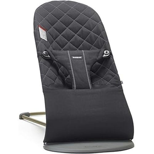 Babybjörn Bouncer Bliss - Black Quilted Cotton/Dark Gray Frame