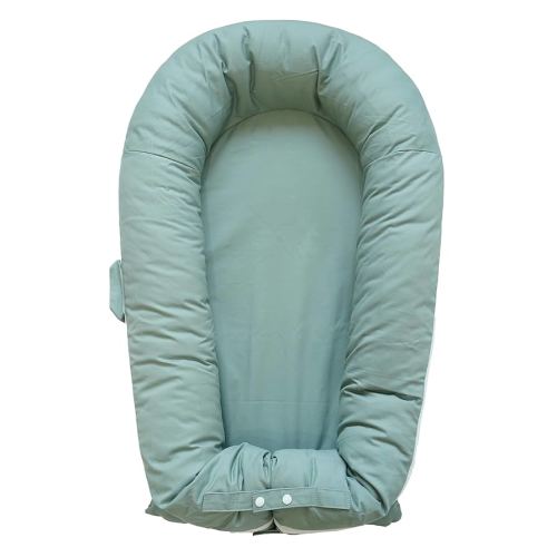 Deluxe Infant Lounger, Baby Nest Cover for Baby Girls & Boys, Newborn Essentials for Baby 0-12 Months, 100% Cotton, Portable Travel Bed (MistyGreen)
