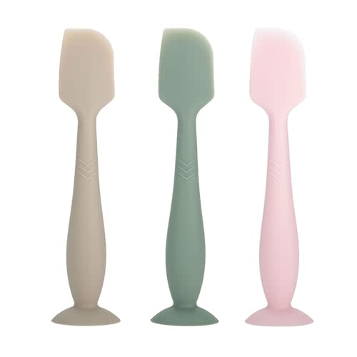 3-Pack Baby Diaper Cream Spatula - Baby Diaper Rash Cream Applicator for Butt Paste Diaper Cream - Diaper Cream Brush for Newborn Baby Essentials (grey, green, pink)