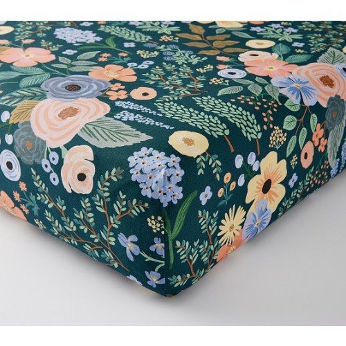 Rifle Paper Co. Garden Party Forest Organic Crib Fitted Sheet | Pottery Barn Kids