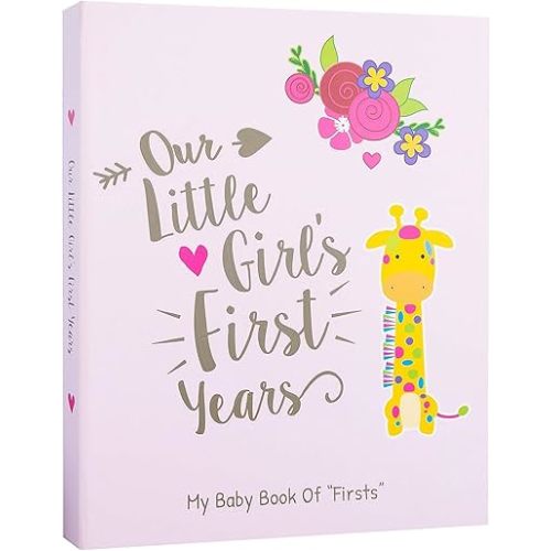 Ronica Memory Book for Baby Girl - Photo Album, Easy to Use Keepsake Scrapbook - Modern Keepsake for New Parents to Record Photos & milestones