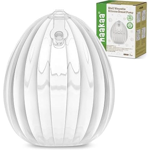 haakaa Wearable Breast Pump, Silicone Shell Breast Pump - Hands Free, Passive Breast Milk Collector Shield for Newborns, Breastfeeding, 120ml-1 pc