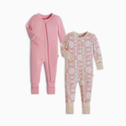 Tiny Kind Bamboo Viscose Convertible Footie (2 Pack) - Pink Bows/Pink, 0-3 M