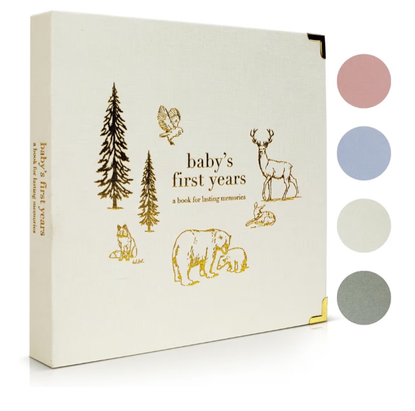 Keepsake Baby Memory Book for Boys and Girls – Timeless First 5 Year Baby Book – Neutral Journal Scrapbook or Photo Album - Record a Milestone for Every Event from Birth to Age 5