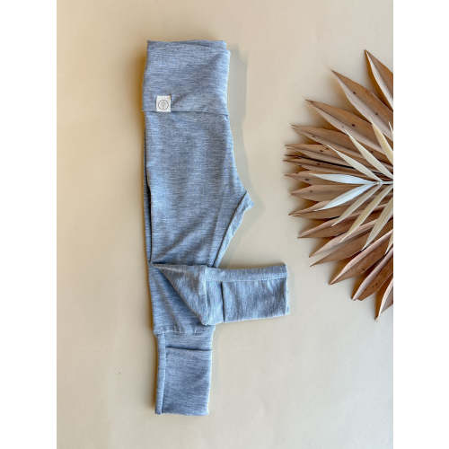 Fold Over Footie Baby Bamboo Leggings - Heather Gray