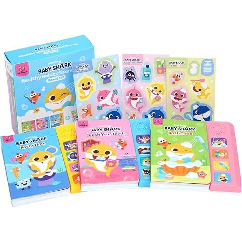 Pinkfong Baby Shark Healthy Habits Sound Books Boxed Set l Potty Time, Brush Your Teeth, Bath Time l Interactive Learning Books for Baby and Toddler 1-3, Learning and Education Toys, Baby Shark Gifts