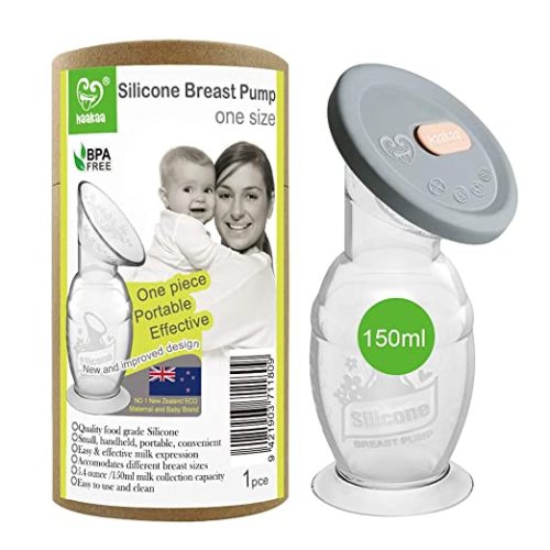 Haakaa Silicone Breast Pump & Silicone Cap 5.4oz/150ml - 5.4 Fl Oz