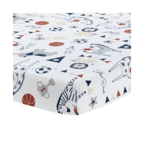 Hall of Fame Animals/Sports 100% Cotton Fitted Baby Crib Sheet