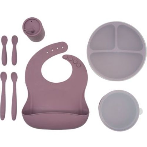 WeeSprout Baby Led Weaning Bundle, Silicone Suction Bowl, Spoons, Bib & Cup, Develops Self Feeding Skills