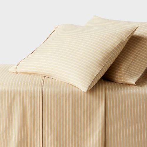 Full 400 Thread Count Performance Sheet Set Yellow Stripe - Threshold™