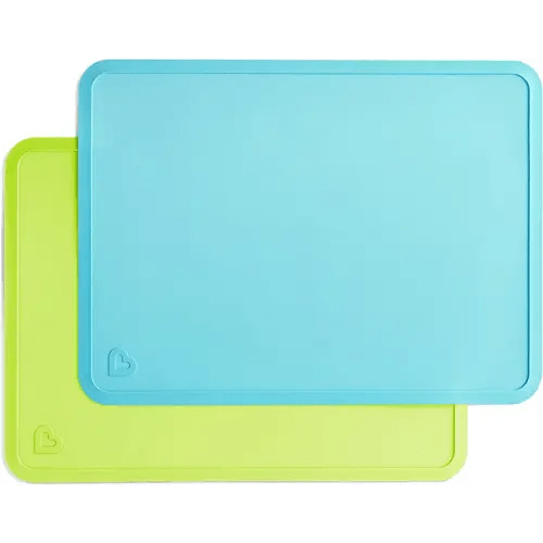 Munchkin® Spotless™ Silicone Placemats for Kids, 2 Pack, Blue/Green