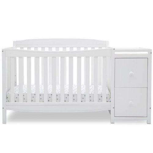 Delta Children Mason 6-in-1 Convertible Crib and Changer, Greenguard Gold Certified, Bianca White