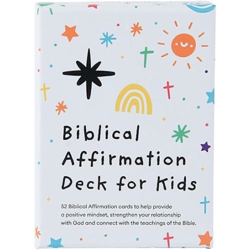 Kids Christian Affirmation Cards | 52 Biblical Affirmations with Bible Verse | Encouragement Christian Gift for Girls and Boys | Inspirational Prayer Card Deck to Promote Faith, Confidence and Positivity