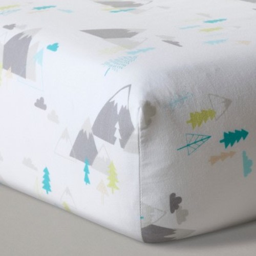 Fitted Crib Sheet Mountains - Cloud Island™ White