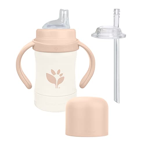 Green Sprouts® Sprout Ware® Sip & Straw 6oz., 6mo+, Plant-plastic, Platinum-cured Silicone, Dishwasher Safe, Grows with Baby, Tested for Hormones