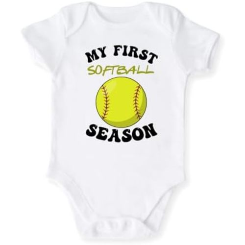 My First Softball Season Baby bodysuit, Kids & Toddler T-Shirt - Softball Tshirt Sport Outfit Softball Fan