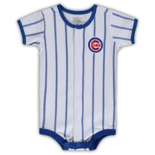 Chicago Cubs Infant Pinstripe Power Hitter Coverall - White