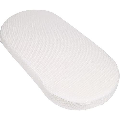 Mecc ecoh Baby Bassinet Mattress, 100% Breathable Cover, Water-Resistant Lining, Oval 32"x16"x2" Fit for Fisher-Price Series/Delta Children Sweet Beginning, Sweet Dream, Curve, Rocking & Moses Basket