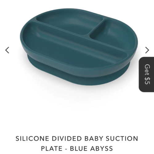 Silicone Divided Baby Suction Plate - Blue Abyss
