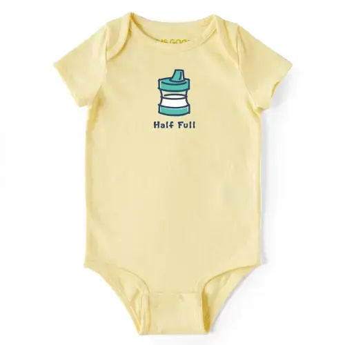 Infant Half Full Sippy Cup Short Sleeve Crusher Baby Bodysuit | Shop Life is Good