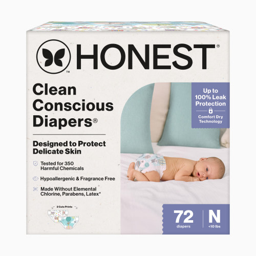 The Honest Company Clean Conscious Disposable Diapers Newborn-Size 2 - Above It All + All The Alpacas, Nb, 72 Count