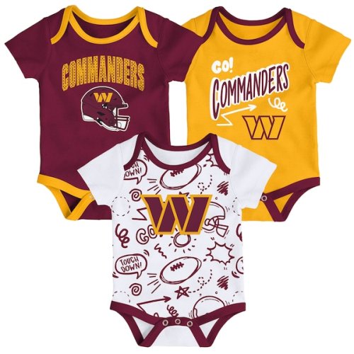 Infant Washington Commanders Outerstuff All Day Play Three-Piece Bodysuit Set