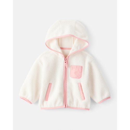 Baby Girl Sherpa Zip-Up Jacket - Ivory - Carter's | Carter's