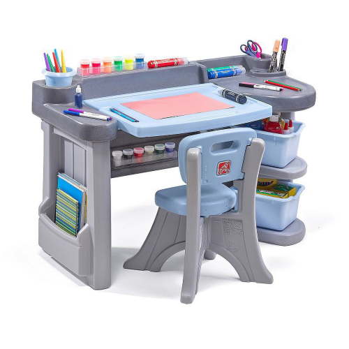 Step2 Studio Art Desk Pretend Play Set, Blue