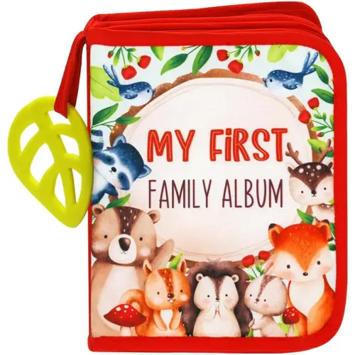Urban Kiddy™ Baby's My First Family Album | Soft Photo Cloth Book Gift Set for Newborn Toddler & Kids (Woodland)