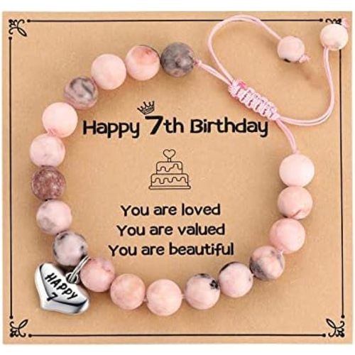 MIXJOY Happy Birthday Gifts for Women, Birthday Braided Beads Bracelet Gifts for Turning Age Daughter Granddaughter Niece