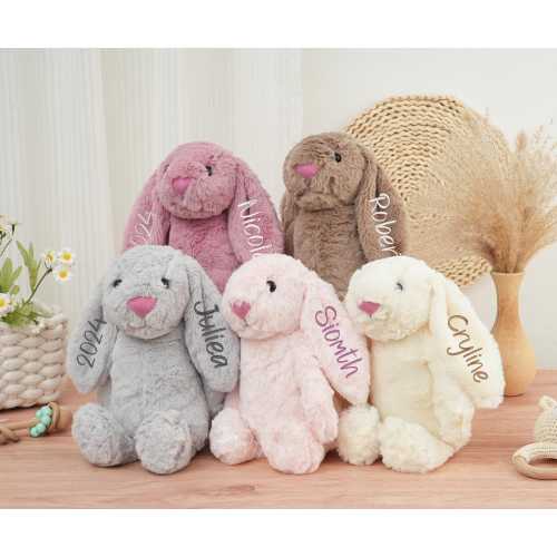 Personalized Plush Bunny Rabbit,Stuffed animal for baby shower,Toddlers Gift,Embroidered Bunny,Gifts for kids,Gifts for boy,Gifts for girl