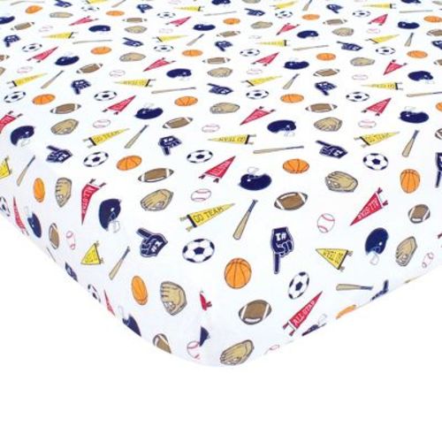 Hudson Baby Infant Boy Cotton Fitted Crib Sheet, Sports Fan, One Size