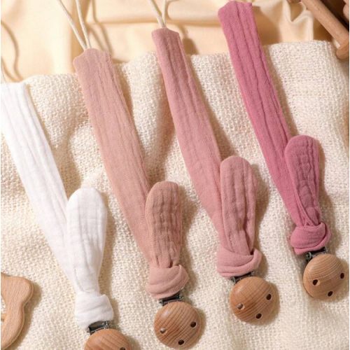 4pcs Set Baby Pacifier Clips, Fashionable Pacifier Chain & Wooden 3-Hole Pacifier Clips, Suitable For Boys, Girls, Baby Gift
