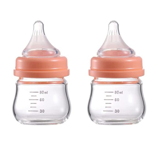 Baby Bottle Glass Natural Anti-Colic Bottles 2 Pack Closer to Breastfeeding for Newborn Babies Infant 0M+ 3Oz - 3 Ounce 2PACK