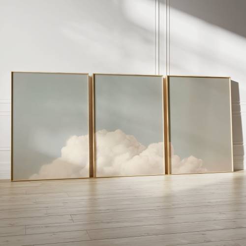 Dreamy Clouds Prints - Set of 3, Cloud Poster, Minimalist Wall Art, Japandi Wall Art, Bedroom Decor, Premium Matte Paper Poster