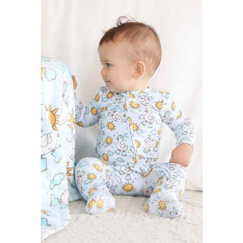 Silly Goose Zipper Footie | Blue