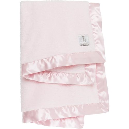 Little Giraffe Baby Blanket - Chenille Soft Blanket with Satin Trim - Baby Stroller Blanket - Newborn Baby Essentials & Gifts - 29" x 35" - Pink