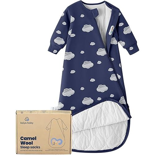 Unisex Sleeping Bag for Babies and Toddlers 1.0 Tog Sleep Sack 0-6Months, Baby Sleep Sack, Newborn Sleep Sack, Wearable Blanket Baby,One Piece Long Sleeves,Gifts for Baby