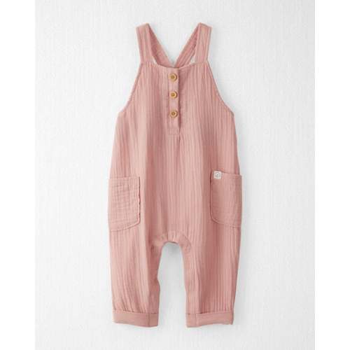 Baby Organic Cotton Gauze Overalls in Pink - Carter's | Carter's