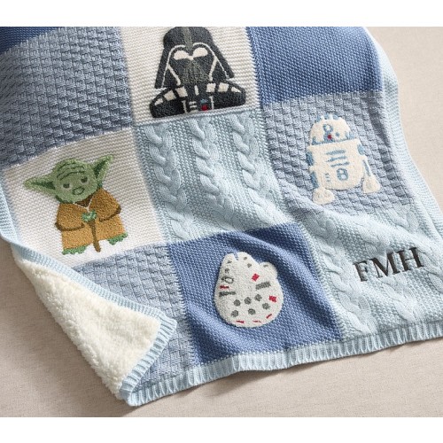 Star Wars Sherpa-Backed Patchwork Knit Baby Blanket