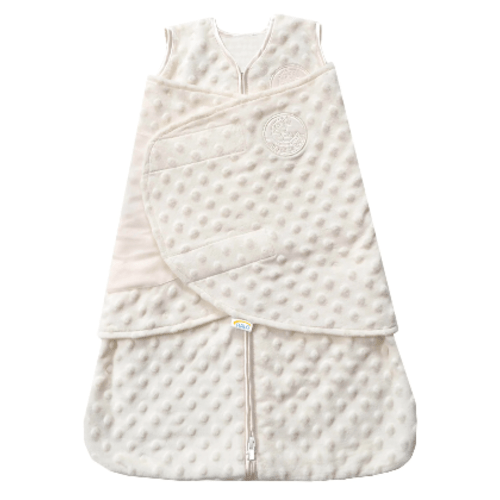 Cream Plushy Dot Velboa Swaddle - SMALL | HALO