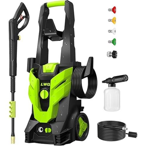 Pressure Washer, Washer with 4 Quick Connect Nozzles, Pressure Cleaning Machine with Foam Cannon for Cars/Fences/Driveways/Patios/Home Cleaning